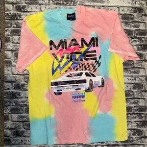 New Reason Mens Pink Miami Vice Short Sleeve Crew Neck Pullover T Shirt XL